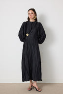 Ella Brooch-Embellished Crushed Silk Satin Dress