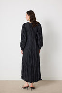 Ella Brooch-Embellished Crushed Silk Satin Dress