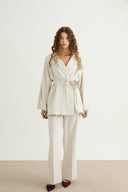 Elsa Shoulder Pad Pleated Business Suit