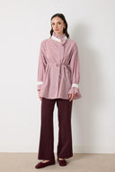Else Striped Collar and Cuff Trimmed Shirt