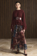 Patterned Chiffon Skirt Set