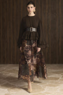 Patterned Chiffon Skirt Set
