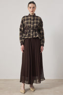 Pleated Plaid Skirt Set