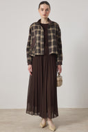 Pleated Plaid Skirt Set