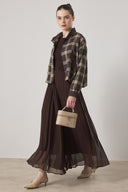 Pleated Plaid Skirt Set