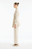 Button Detail Ribbed Pants Set
