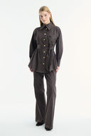 Gold Button Detailed Denim Set