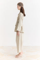 Organic Linen Shirt with Sleeve Cuff Detail