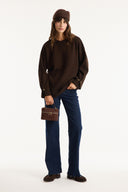 Gold Accessory Detailed Knit Sweater