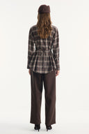 Plaid Shirt with Waist-Fitted Detail