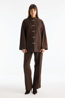 Accessory Loop Detail Stand Collar Jacket
