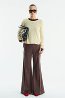 Flared Suede Pants