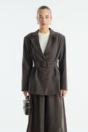 Benetti Button-Detail Jacket and Trousers Suit