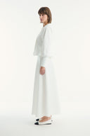Zipper-Detailed Flared Skirt Scuba Set