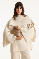 Shawl Collar Metallic Knit Set with Trousers
