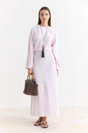 Linen Dress with Wide Sleeve Detail