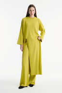 Basic Knit Co-ord Set with Slit Detail Trousers