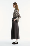Belted Pleated Skirt