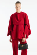 Scarf-Detailed Knitted Trousers Set