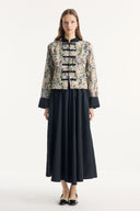 Floral Pattern Jacket and Skirt Set