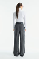 Straight-Leg Trousers with Topstitching