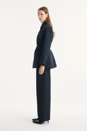 Blazer Jacket with Asymmetric Closure Detail