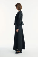 Scuba Set with Zipper Detail and Flared Skirt