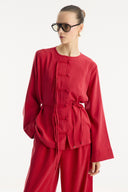 Button-Detailed Trousers Set