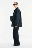 Parka with Contrast Collar and Tape Detail