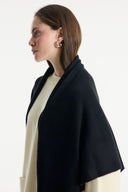Front-Tie Knit Shawl Scarf