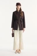 Blazer Jacket with Asymmetric Closure Detail