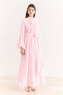 Front and Sleeve Ruffle Dress