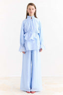 Trouser Set with Ruffle Sleeve Detail