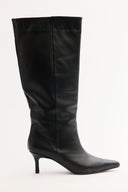 Pointed-Toe Stiletto Leather Boots