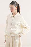 Dacron Skirt Set with Zippered Metal Detail