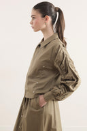 Zippered Metal Detailed Dacron Skirt Set