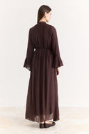 Front and Sleeve Ruffle Dress