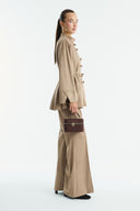 Suede Shirt with Front Brit