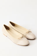 Genuine Suede Ballet Flats with Bow Detail
