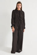 Ruffled Detail Lace Chiffon Set