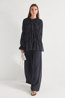 Ruffled Detail Lace Chiffon Set