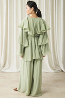 Ruffle Detail Trouser Set