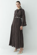 Bow Detail Striped Lined Dress
