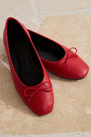 Bow-Detailed Leather Ballet Flats