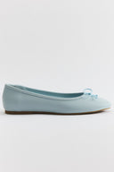 Matte Leather Ballet Flats with Bow