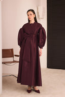 Taffeta Evening Dress with Bow Detail