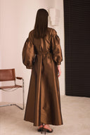 Taffeta Evening Dress with Bow Detail
