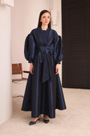 Bow-Detailed Taffeta Evening Dress