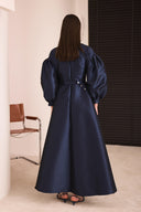 Bow-Detailed Taffeta Evening Dress