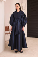 Bow-Detailed Taffeta Evening Dress